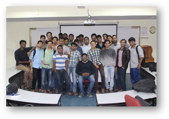 Raj Singh with participants at the end of a classroom training programme